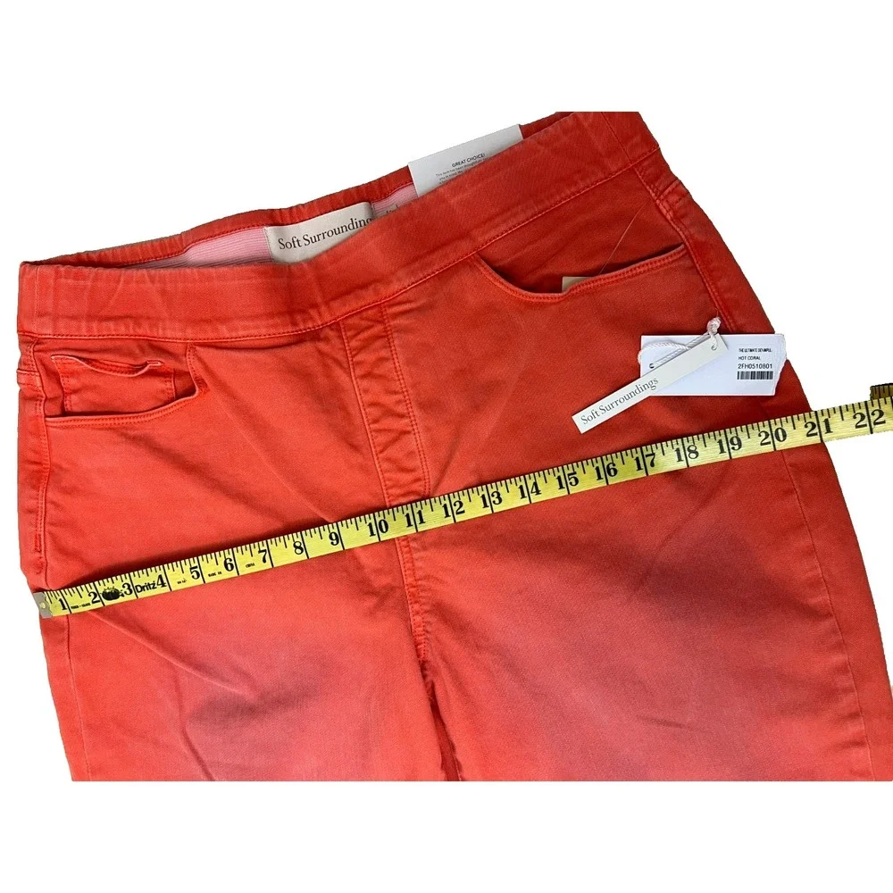 NWT Soft Surroundings the Ultimate Straight Leg Crop Pant Orange SZ L 14/16